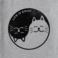 Women's Cat Yin and Yang Short Sleeve Crusher Vee