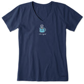 Women's Hot Mug Short Sleeve Crusher Vee