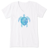 Women's Iridescent Turtle Short Sleeve Crusher Vee