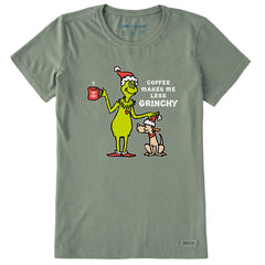 Women's Less Grinchy Coffee Short Sleeve Crusher Tee