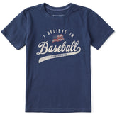 Kids I Believe in Baseball Short Sleeve Crusher Tee