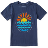 Kids Sun Ocean Sunny Side Up Short Sleeve Crusher Tee