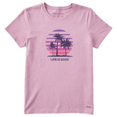 Women's 70's Retro Sun Palms Short Sleeve Tee