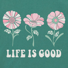 Women's 3 Flowers Short Sleeve Crusher Tee