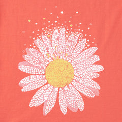 Women's Flower of Hearts Short Sleeve Crusher Vee
