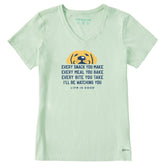 Women's I'll Be Watching You Yellow Lab Short Sleeve Crusher Vee