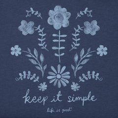 Women's Keep it Simple Wildflowers Long Sleeve Crusher Vee