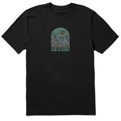 Men's Woodblock Mountain Mini Short Sleeve Crusher Tee