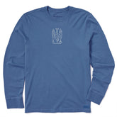 Men's Three Fish Sketch Long Sleeve Crusher Tee