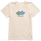 Women's His Hers Just Married Mugs Short Sleeve Crusher Tee