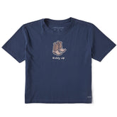 Women's Giddy Up Cowboy Boots Short Sleeve Crusher Boxy Tee