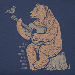 Men's Earth Has Music Guitar Bear Short Sleeve Tee