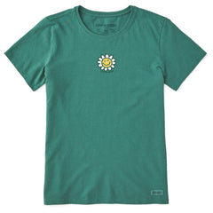 Women's Happy Smile Daisy Short Sleeve Crusher Tee
