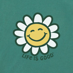Women's Happy Smile Daisy Short Sleeve Crusher Tee