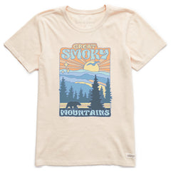 Women's Great Smoky Mountains Poster Short Sleeve Crusher Tee