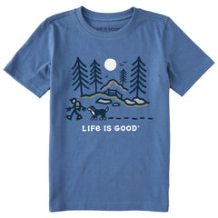 Kids Bernese Hiking Through the Woods Short Sleeve Crusher Tee