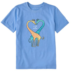 Kids Giraffe Heart Short Sleeve Crusher Tee