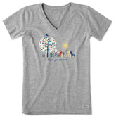 Women's Count your Blossoms Short Sleeve Crusher Vee