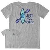 Women's Just Add Water Kayak Hand Drawn Short Sleeve Crusher Tee