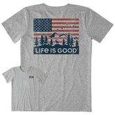 Women's Flag Mountain Scene Short Sleeve Crusher Tee