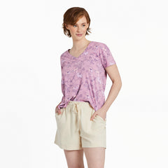 Women's Floral Garden Pattern Crusher-LITE Easy Vee