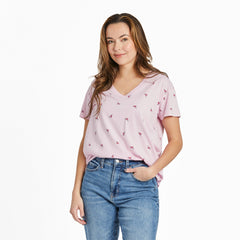 Women's Flamingo Pattern Crusher-LITE Easy Vee