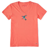 Women's Hummingbird Short Sleeve Vee