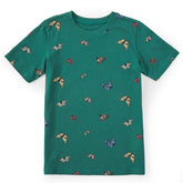 Kids Flying Butterfly Pattern Short Sleeve Crusher Tee