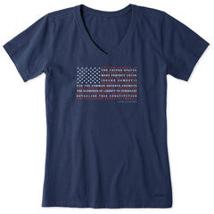 Women's Constitution Flag Short Sleeve Vee