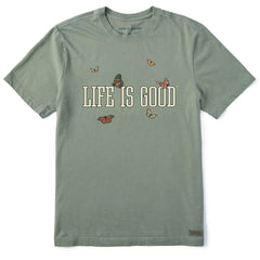 Men's Life is Good Monarch Butterflies Short Sleeve Crusher Tee
