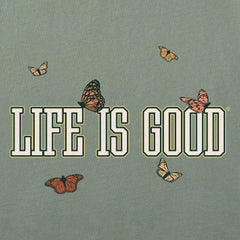 Men's Life is Good Monarch Butterflies Short Sleeve Crusher Tee