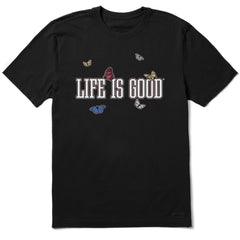Men's Life is Good Monarch Butterflies Short Sleeve Crusher Tee