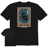 Men's Lucky Stars Black Cat Tarot Short Sleeve Crusher Tee