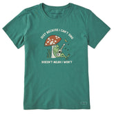 Women's Frog Can't Sing Guitar Short Sleeve Crusher Tee