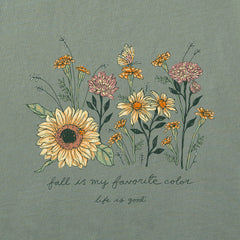 Women's Fall Favorite Color Flowers Short Sleeve Crusher Tee