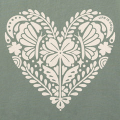 Women's Celtic Clover Heart Short Sleeve Crusher Vee