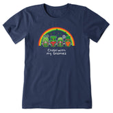 Women's Leprechaun Rainbow Chillin' Gnomes Short Sleeve Crusher Tee