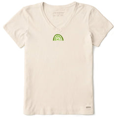 Women's Clover Rainbow Short Sleeve Crusher Vee