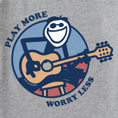 Men's Play More Worry Less Jake Guitar Long Sleeve Crusher Tee