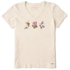 Women's Antique Botanicals Short Sleeve Crusher Vee