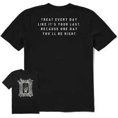 Men's Antique Treat Every Day Skull Short Sleeve Crusher Tee