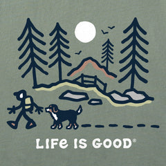 Men's Bernese Hiking Through the Woods Short Sleeve Crusher Tee