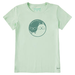 Women's Cat Yin and Yang Short Sleeve Crusher Tee