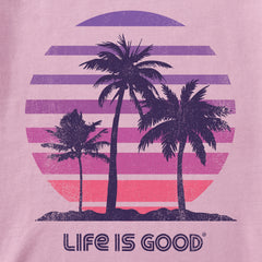 Women's 70's Retro Sun Palms Crusher Tank