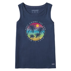 Women's Here Comes the Sun Palm Trees Crusher Tank