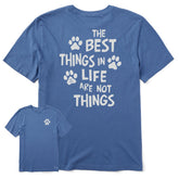 Men's Wordsmith Best Things in Life Paws Short Sleeve Crusher Tee