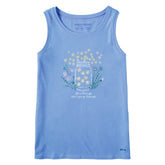 Women's Fireflies Flowers Jar Crusher Tank
