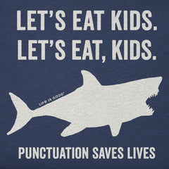 Men's Let's Eat, Kids Shark Short Sleeve Crusher Tee