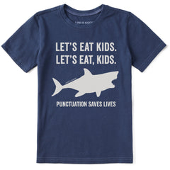 Kids Let's Eat, Kids Shark Short Sleeve Crusher Tee