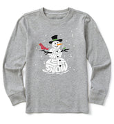 Kids Wordy Let It Snowman Long Sleeve Crusher Tee